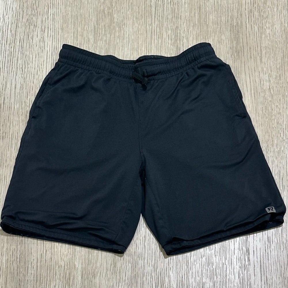 Runway. Boys Reversible Black Active Shorts with Elastic Waist